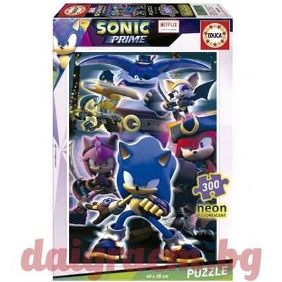 Educa Неонов пъзел educa 19630 - 300 части - Соник (edu19630)