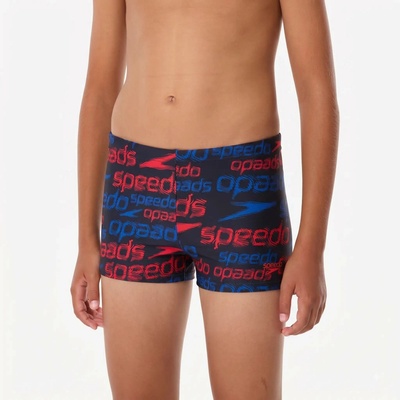 Speedo BTS chlapčenské boxerkové plavky čierno-červené