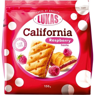 Lukas California sušenky z listového těsta s malinovou náplní 150 g – Zboží Dáma