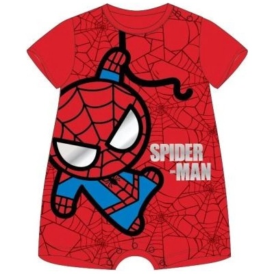 EPlus Detský letný kraťasový overal Spiderman červený