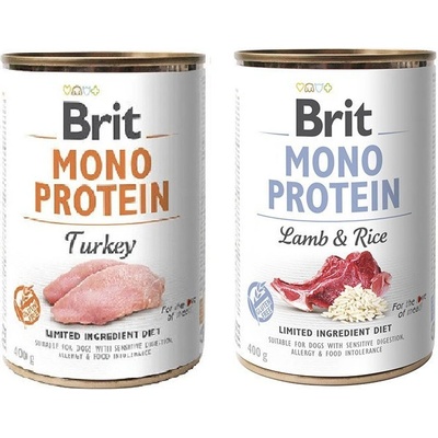 Brit Mono Protein Turkey 6 x 400 g a Brit Mono Protein Lamb & Rice 6 x 400 g