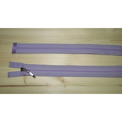 Kostenný zips fialová svetlá 3mm deliteľný jednosmerný 70cm