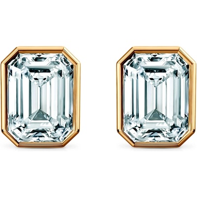 SAVICKI Обеци Pure: злато, лабораторни диаманти с шлифовка "смарагд