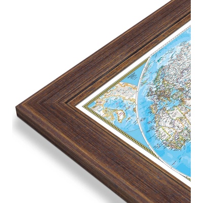 National Geographic Svět - nástěnná mapa Pacific Classic 112 x 76 cm Varianta: mapa v dřevěném rámu, Provedení: Volta ořech