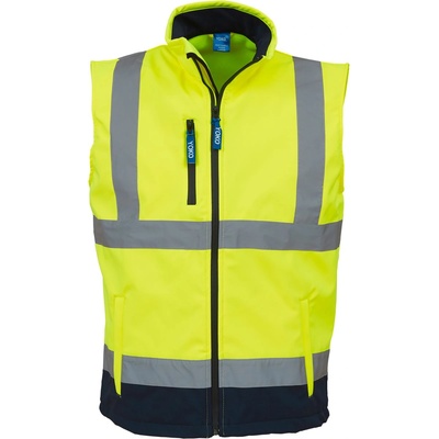 Yoko HI-VIS HV006 / Софтшел светлоотразителна жилетка - HV жълто/тъмносиня L (79V006zw703)