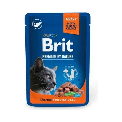 Brit Premium Cat Pouches Salmon for Sterilised 24 x 100 g