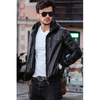 Leonardo Мъжко кожено яке - Черно 987598 #266591 (266591_Черно)