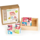 Eco Toys dřevěné kostky zoo