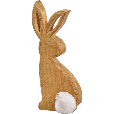 Textilomanie Veľkonočný zajac z mangového dreva BUNNY POM Veľkosť: S