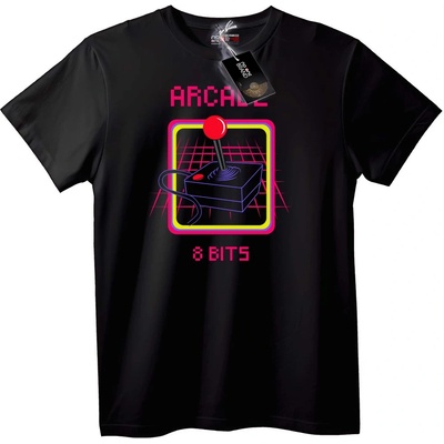 NOONEBRAND Тениска Аркадни 8-битови Ретро - 6XL, Black
