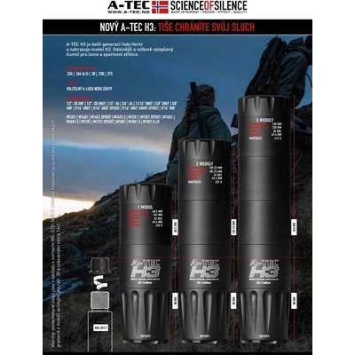 A-TEC H3, 3 modulový, pro ráže do .30" 7,62mm na závit M15x1mm