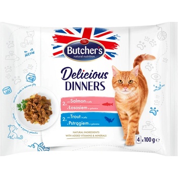 Butcher's Cat Delicious Dinners Salmon & Trout 4 x 100 g