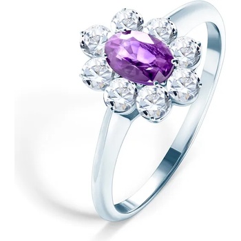 Image 1 of SAVICKI Годежен пръстен Savicki: бяло злато, лилав сапфир, бели сапфири