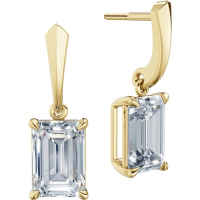 DF dámske náušnice 6431, žluté zlato s laboratorními diamanty o celkové váze 6.00 ct VS1/F