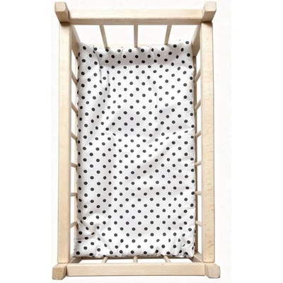 SDS Matrac do postieľky Bodky biela, Bavlna, výplň Polyester, 50x28 cm