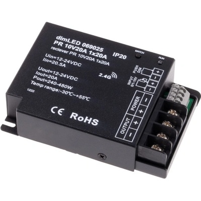 Přijímač dimLED PR 10V20A 0/1-10V - Stmívač dimLED TRIAK PR 10V20A