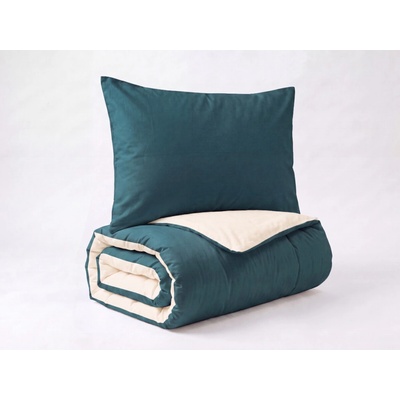 Brotex obliečky Satén UNI DUO petrol/smotanová 240x220 70x90