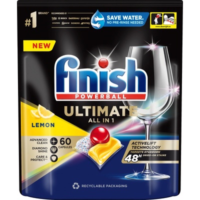 Finish Ultimate All in 1 kapsle do myčky nádobí Lemon Sparkle 60 ks 774 g