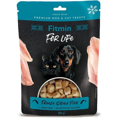 Dibaq Fitmin For Life Mrazom sušená pochúťka pre psov a mačky rybí 30 g