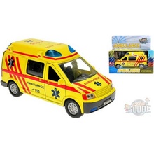 Kids Globe Ambulance auto kovové 1 cm PB sanitka se zvukem a světlem