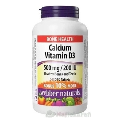 Webber Naturals Vápník + Vitamin D3 500 mg/200 IU 275 tablet