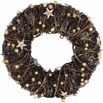 MOREX s.r.o. Věnec se zlatými ozdobami 34 cm