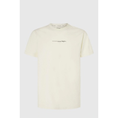 Pepe Jeans bavlněné tričko Dave Tee s potiskem PM509231 béžová
