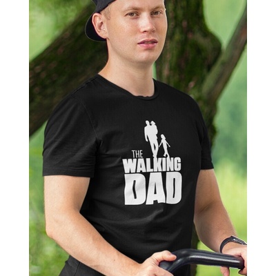 Bezvatriko tričko s potiskem pro tatínky The walking dad Canvas pánské tričko s krátkým rukávem 1225 Černá