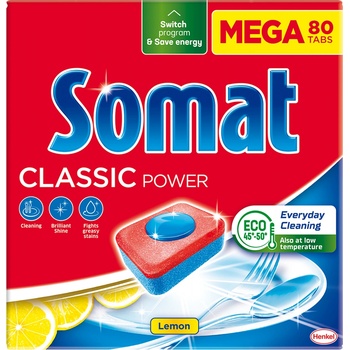 Somat Classic Power Lemon tablety do automatické myčky na nádobí 80 ks 1328g