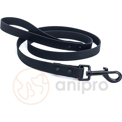 Anipro Hexagon - Повод лента хексагон за кучета, 20мм/120см черен с черна карабинка