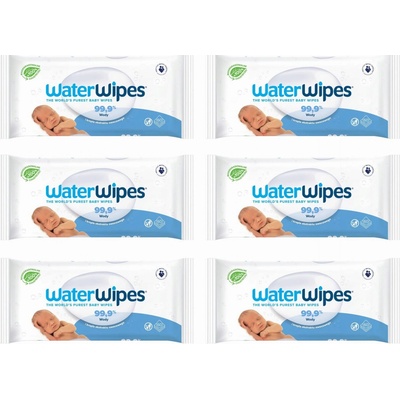 WATERWIPES Vlhčené obrúsky bez obsahu plastov 6 x 60 ks
