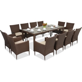 Garden Point Техноратанови градински мебели Milan/Grenada 12 с голяма маса Garden Point кафява (GAP501-12)