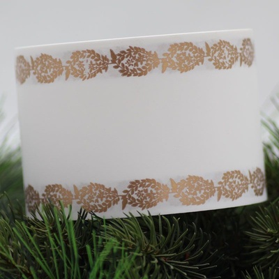 Pietní stuha dubová ratolest 8/50 - bílá zlatý lem - ST2531