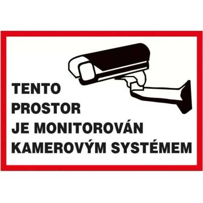 Tabulka bezpečnostní - Tento prostor je monitorován kamerovým systémem 08877 A5 - bílá