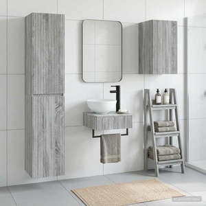 vidaXL Комплект мебели за баня 3 бр. Сив Сонома 33 x 34, 5 x 160 см (3406049)