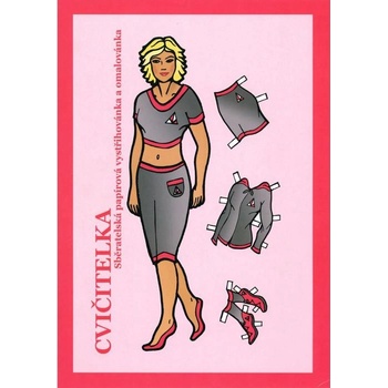 Cvičitelka sběratelská papírová vystřihovánka a omalovánka