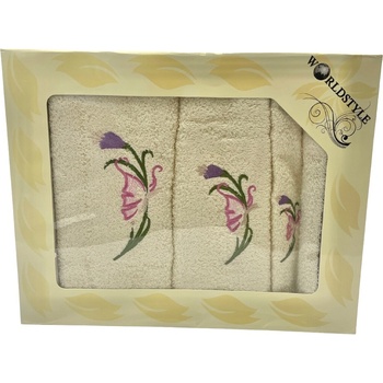 TiaHome balenie 3 ks osušky 70 x 140cm 50 x 100cm 30 x 50 cm krémové