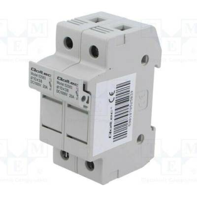 QOLTEC 52583 Zásuvka; 10x38mm; na přípojnici DIN; 20A; Póly: 2; 1kVDC