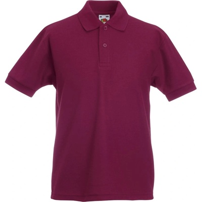 Fruit of the Loom KIDS 65/35 POLO / Детска поло тениска с къс ръкав - бордо 164 (163417370a8)
