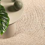 Pure Line Home Килим zizur, имитация на юта, кръгла шарка, за закрито и открито, бежов