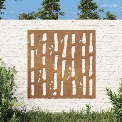 vidaXL Градинска декорация 55x55 см кортенова стомана дизайн бамбук (824482)