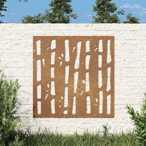 vidaXL Градинска декорация 55x55 см кортенова стомана дизайн бамбук (824482)