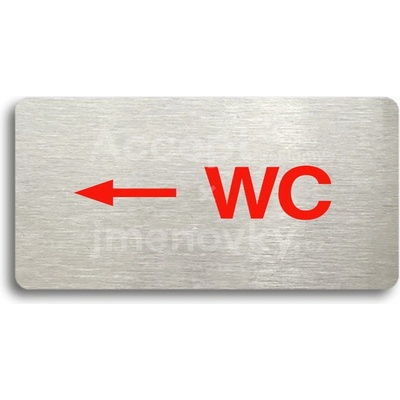 ACCEPT Piktogram WC VLEVO - stříbrná tabulka - barevný tisk bez rámečku