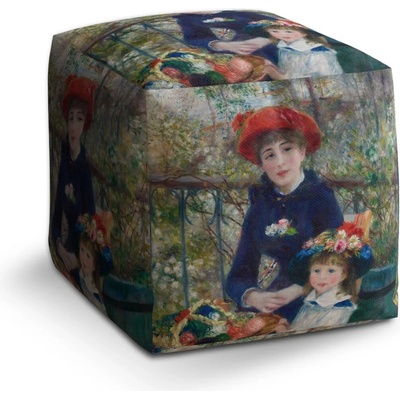 Sablio Taburet Kocka Dvě sestry (Na Terase) - Pierre-Auguste Renoir: 40x40x40 cm
