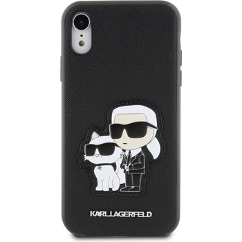 Pouzdro Karl Lagerfeld PU Saffiano Karl and Choupette NFT iPhone XR černé