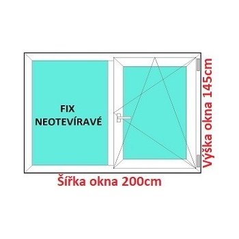 Soft Dvojkrídlové plastové okno 200x145 cm, FIX+OS