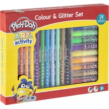 Grafix Farebné fixky Play-Doh a trblietky 24 kusov