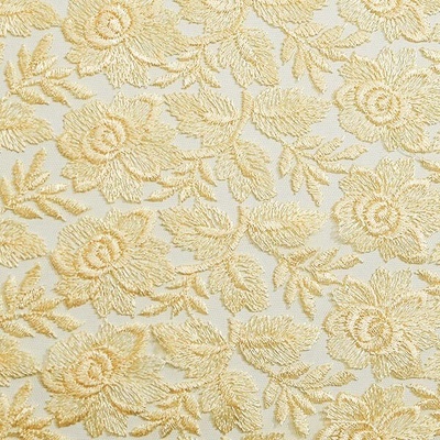 Vyšívaný tyl 7001 champagne s květy, š.110