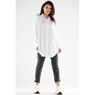 Awama Woman's Shirt A528 White šedá