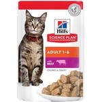 Hill's Котешки пауч Hill's Science Plan Feline Adult, с телешко месо в сос грейви, 85 г